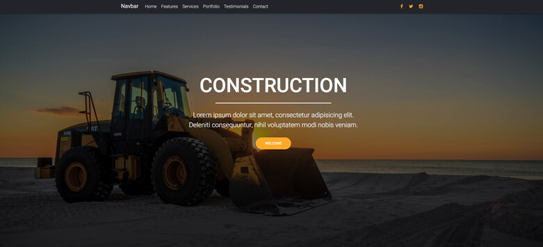 Construction Landing Page - Material Design for WordPress